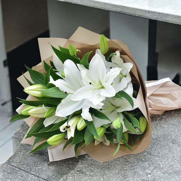 white lily bouquet price White Lilies Bouquet – Flower Emporium