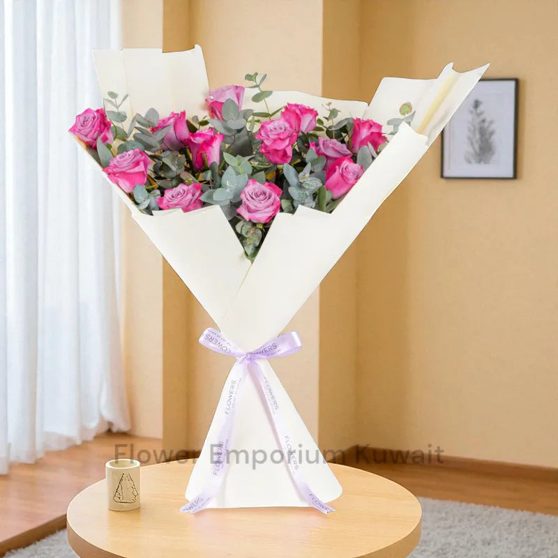 12 Purple Roses Bouquet