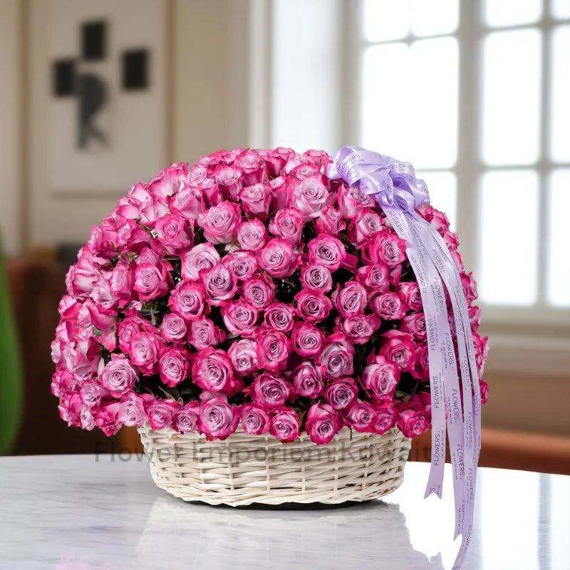 200 Purple Roses Basket