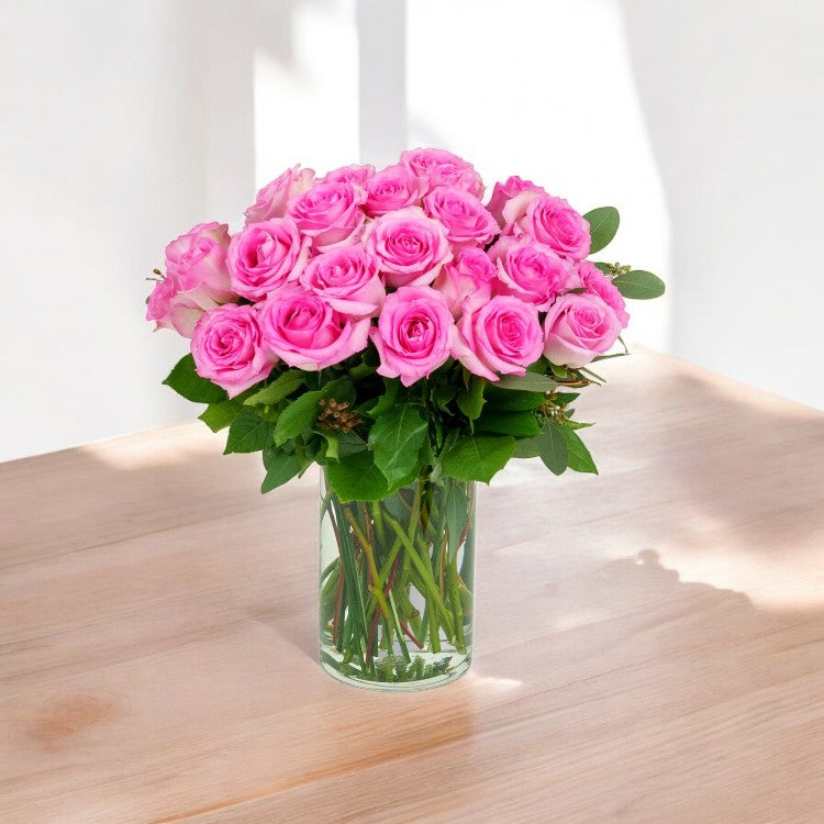 24 Pink Roses Vase-Photoroom