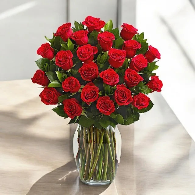 3 Dozen Red Roses Vase