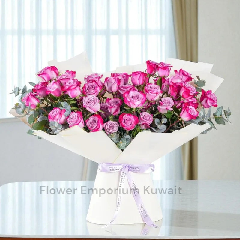 50 Purple Roses Bouquet