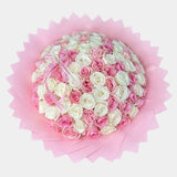 Pink and White Roses Bouquet
