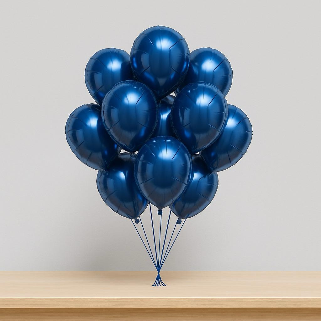 Blue helium balloons