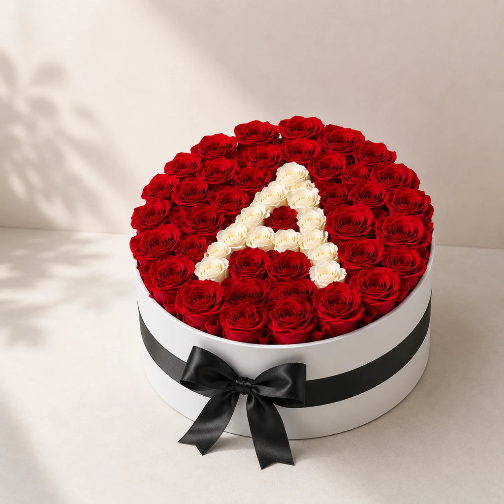 Elegant Initial Roses Box