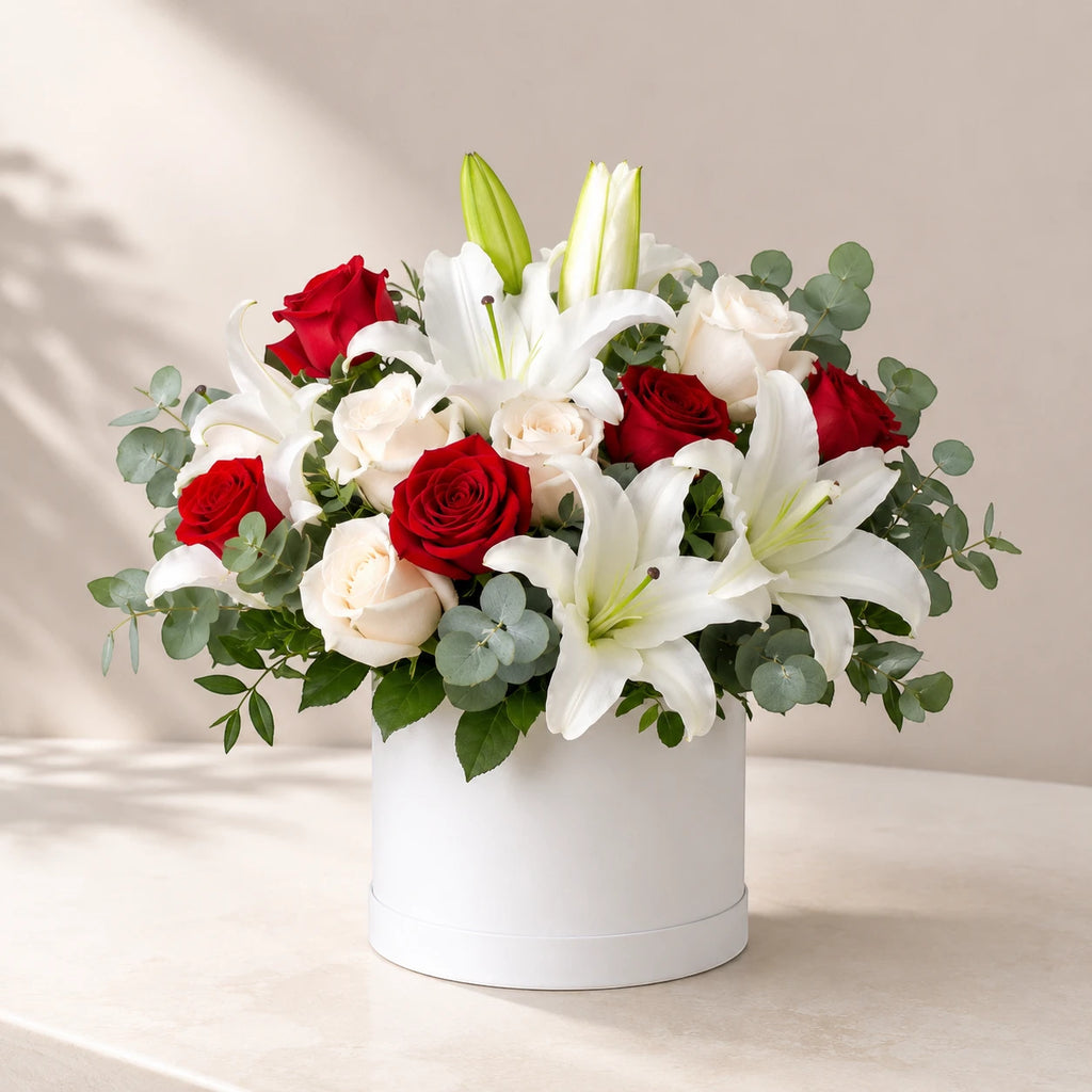 Elegant Lilies and Roses Box
