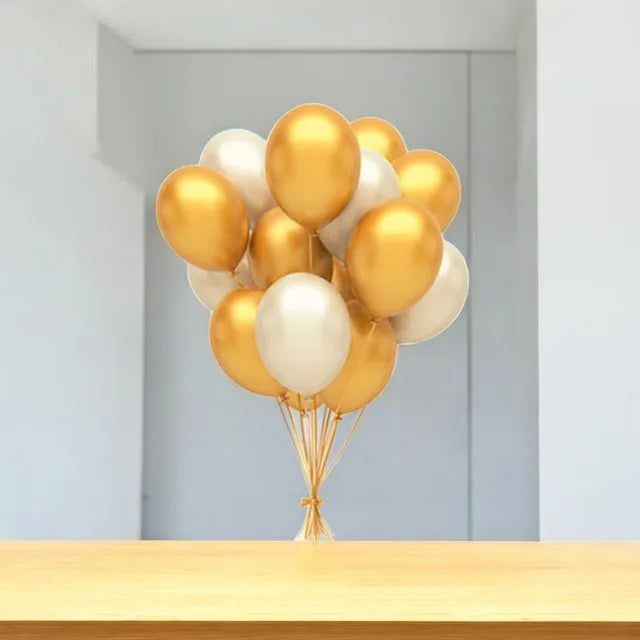 Gold and Silver Helium Balloon