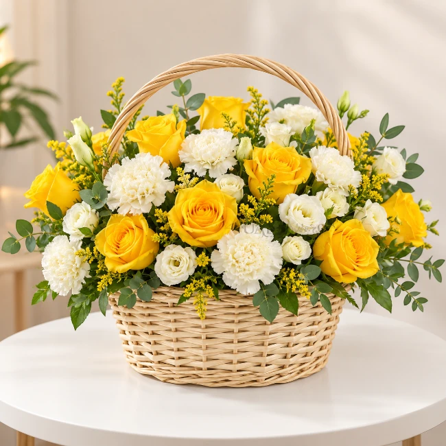 Golden Bloom Harmony Basket