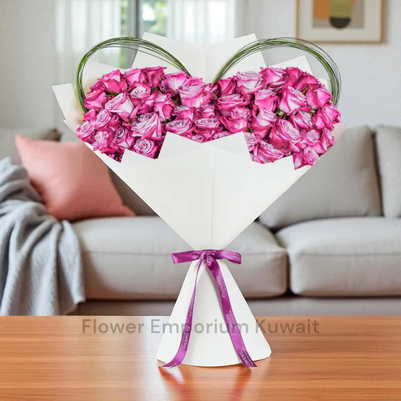 Great Purple Roses Bouquet