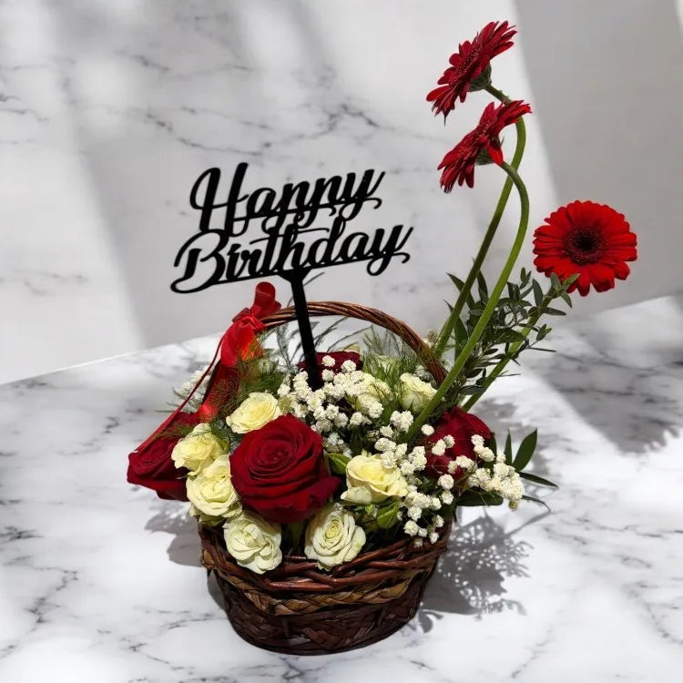 Happy Birthday Flower Basket