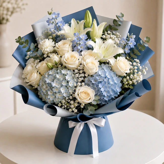 Heavenly Blue Bloom Bouquet