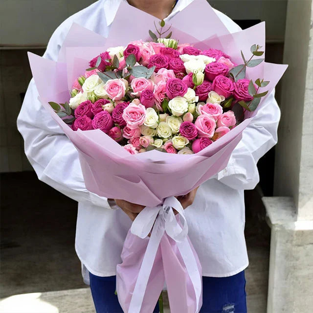 Fesh Baby Roses Mixed Baby Roses Bouquet – Flower Emporium