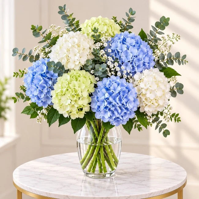 Mixed Hydrangea Elegance Vase