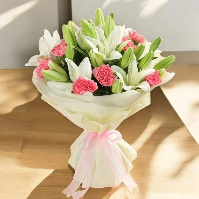 Pink Carnations and Lilies