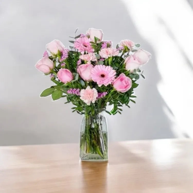 Pink Flowers Vase