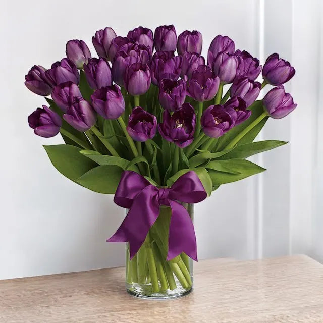 Purple Tulips Vase