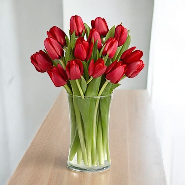 Red Tulips Vase