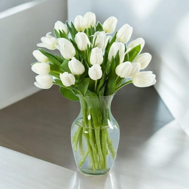 White Tulips Vase