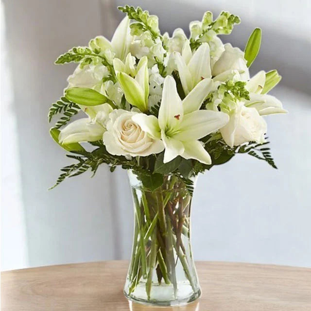 White Flowers Vase