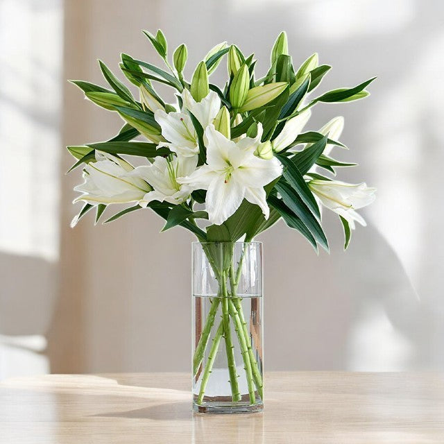 White Lilies Vase