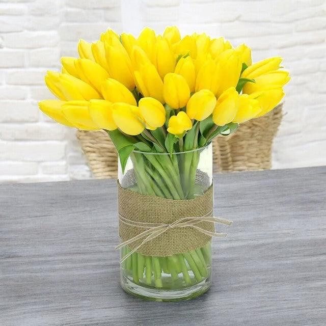 Yellow Tulips Vase