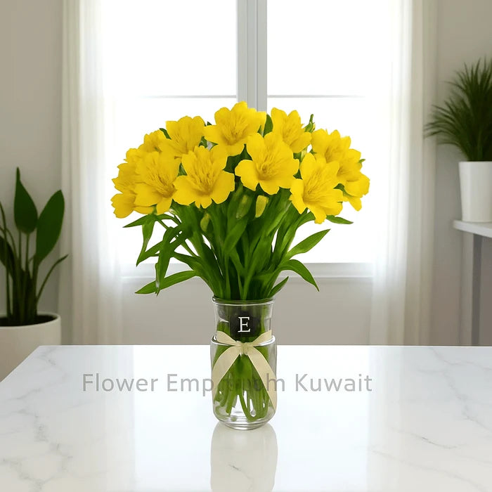 Yellow Alstroemeria Vase