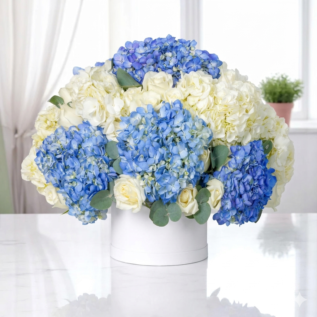 Hydrangea Blue White