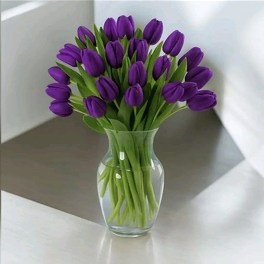 Purple Tulips Vase
